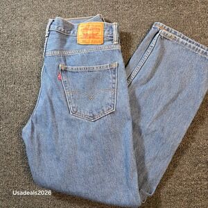 VTG Levis 550 Relaxed Fit Tapered Leg Blue Denim Jeans Mens 33x32 Medium Wash